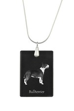 Bull Terrier, Bully - Crystal pendant with dog, silver necklace with photo, pers