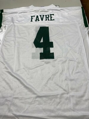 FAVRE # 4 NEW YORK JETS SCREENED WHITE XLARGE NFL REEBOK JERSEY IN FAVRE # 4 NEW YORK JETS SCREENED WHITE XLARGE NFL REEBOK JERSEY IN