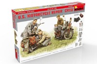 Miniart 1/35 Kit Militare U.S Motorcycle Repair Crew Modellauto Modellauto