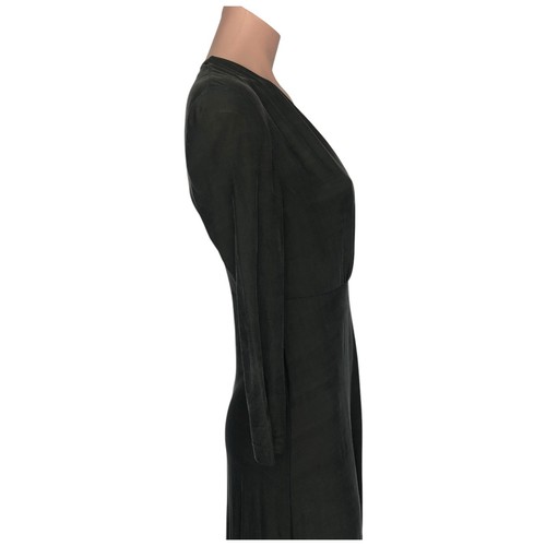 Free People Temptation Maxi Gown Dress Size S Plunging Neck Side Split Green - Picture 5 of 17