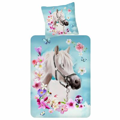 ESPiCO Wendebettwäsche Trendy Bedding My Beauty Pferd Horse Blumen Blüten Bunt
