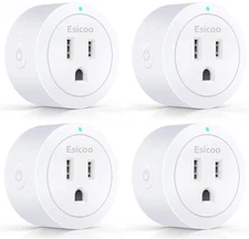 Smart Socket WiFi 4 Pack White YX-WS01 Smart Plug Compatible Alexa Google