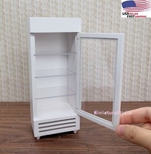 Dollhouse Miniature 1/12 Wood White Refrigerator Freezer Mini Model Kitchen Toy