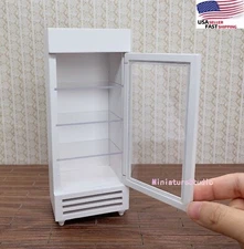 Dollhouse Miniature 1/12 Wood White Refrigerator Freezer Mini Model Kitchen Toy