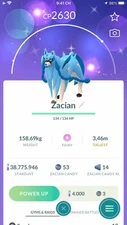Pokemon Shiny Zacian - TRA'DE 1 mill Dust GO - Read Description