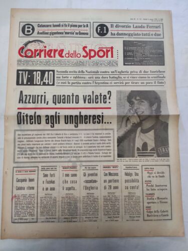 CORRIERE DELLO SPORT 6 GIUGNO 1978 MONDIALI ARGENTINA ITALIA UNGHERIA ROSSI - Bild 1 von 1