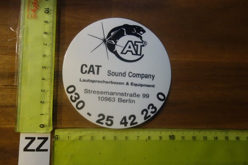 Alter Aufkleber Video Musik HiFi TV Lautsprecherbox CAT SOUND COMPANY Berlin