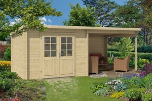 Gartenhaus Maria-Nova-28 Holz 28 mm 598x300 cm Pultdach ...