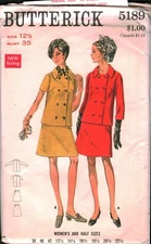 5189 Vintage Butterick SEWING Pattern Misses Loose Fitting Jacket A Line Skirt 