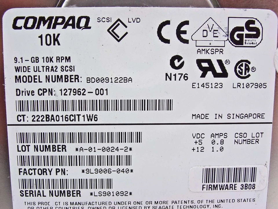 Seagate 9L9006-040 9.1GB SCSI HDD 80-Pin Hot Swap Connector - Compaq 127962-001 - Image 3 of 4