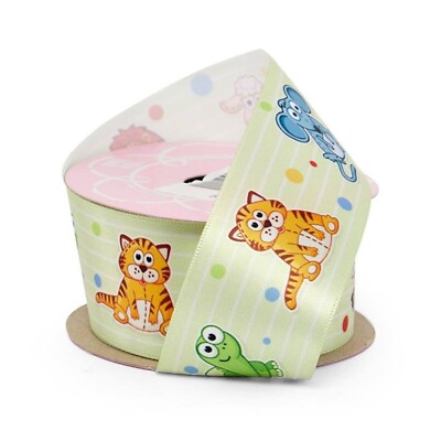 Cute Animals Wild Animal Print Satin Ribbon - 1 1/2in. x 10 Yards ...