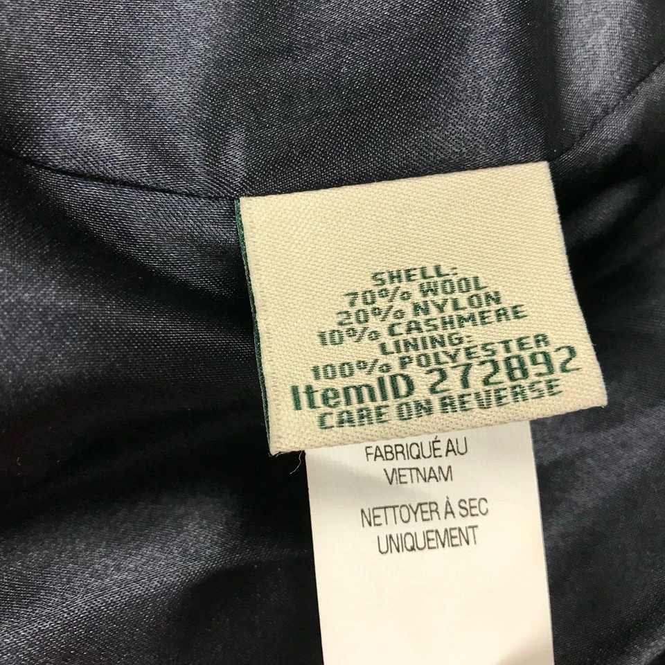 LL Bean Blazer Womens 10P Blue Wool Cashmere Lined Button Up Jacket Coat - Image 4 of 4