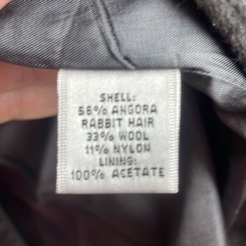 Talbots Vintage Angora Wool Blend Gray Button Front Notch Collar Jacket Sz 14 - Picture 6 of 12
