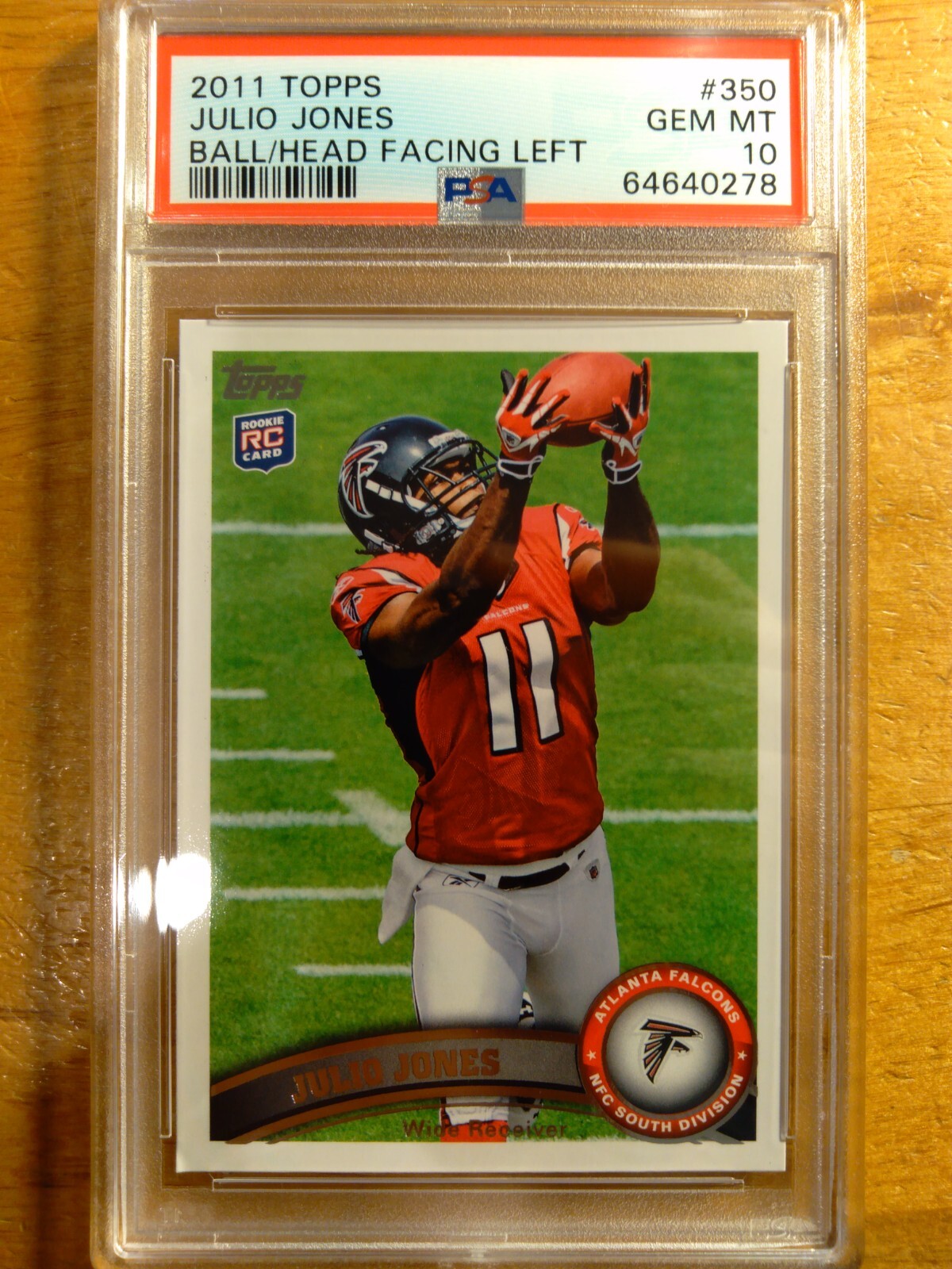 Julio Jones Topps #350 Ball Over Head Facing Left
