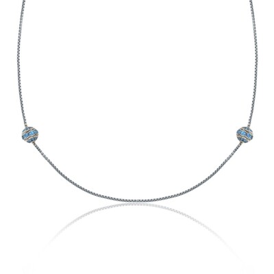 David Yurman 18K Yellow Gold Sterling Blue Topaz