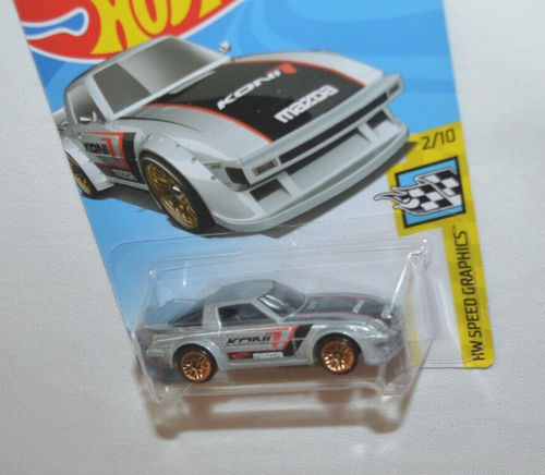 Hot Wheels 2018 HW Speed Graphics 2/10 - Mazda RX-7 gris metálico - Imagen 4 de 5