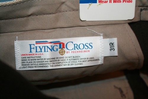 FECHHEIMER Flying Cross 31 Unhemmed Uniform Pants Brown 1 1/2" Black Stripe NWT - Picture 4 of 4