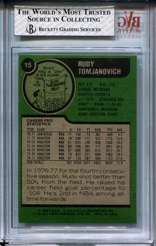 1977-78 Topps PIERRE LAROUCHE Rare Error w/ RUDY TOMJANOVICH Wrong Back BVG 7.5 - Picture 2 of 2