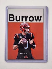 Joe Burrow Artist Signed Football Art Card 1/10
