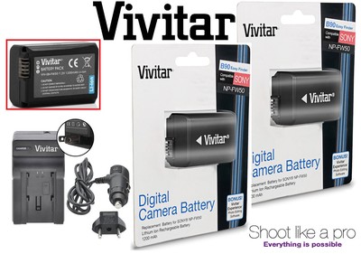 For Sony NEX-3N NEX-5T NEX-5N NEX-5R Li-Ion 2Pc NP-FW50 Battery & Rapid Charger