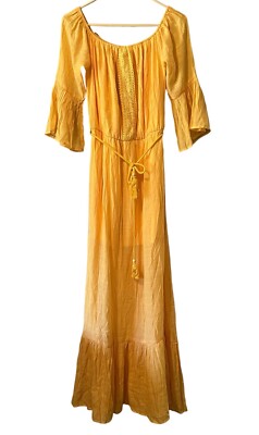 Fashion Nova Born And Raised Off Shoulder Maxi Dress Size Medium Cottagecore