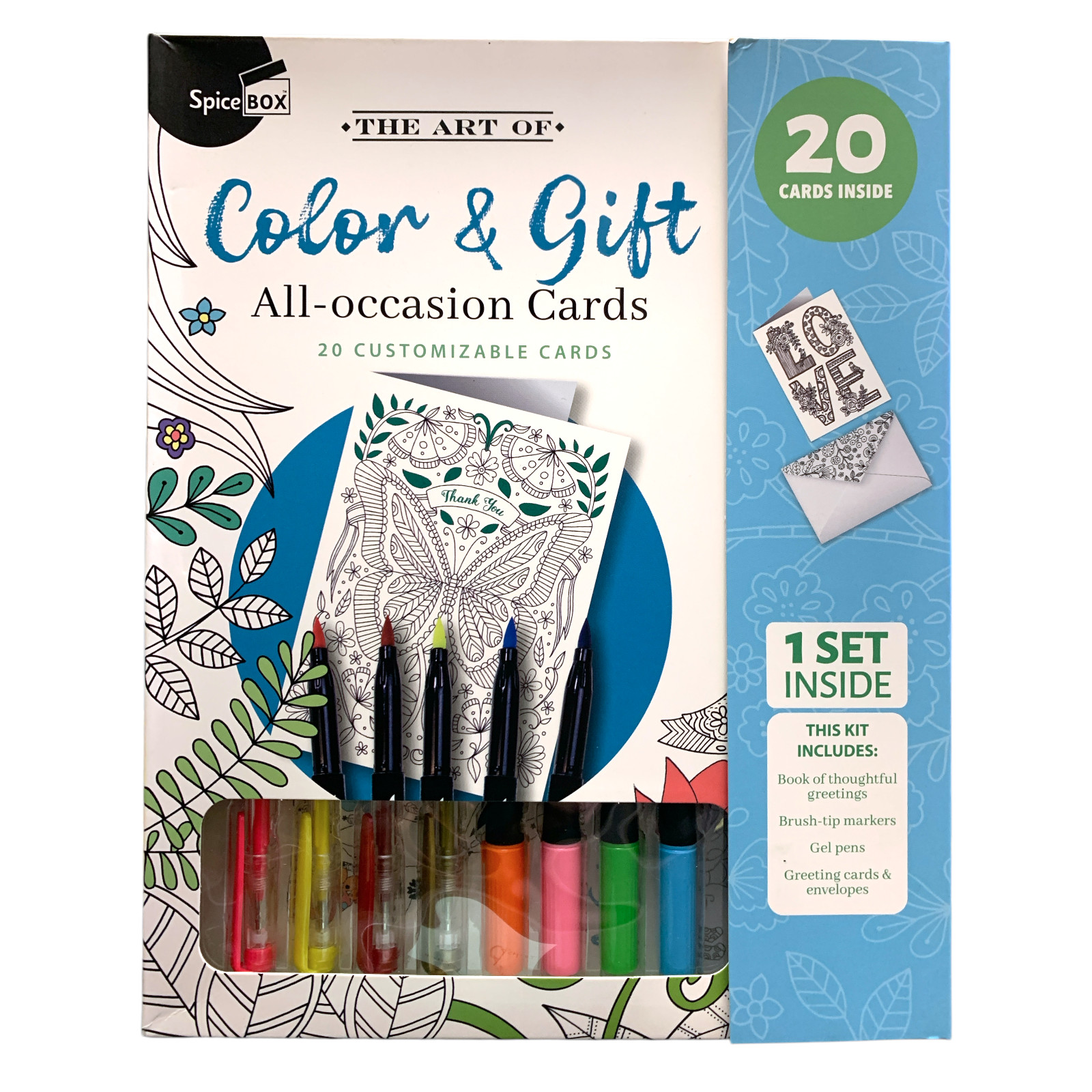 Набор для раскрашивания открыток SpiceBox The Art of Color - Подарочный набор для раскрашивания открыток на все случаи жизни