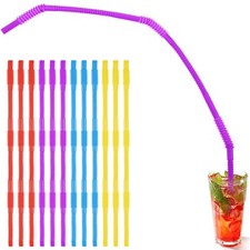 12 Pcs 28 Inches Extra Long Reusable Drinking Straws Ideal for Limited Mobility
