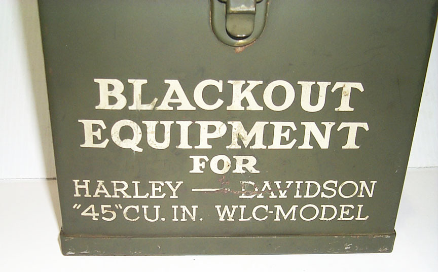 NOS WW2 Surplus Metal Storage BOX for Black Out Gear - Harley 45