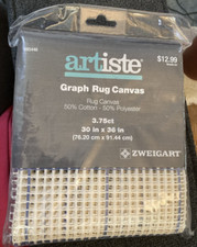 Rare 2015 pkg Artiste Zweigart Graph Rug Hooking Canvas 30" x 36" 685446