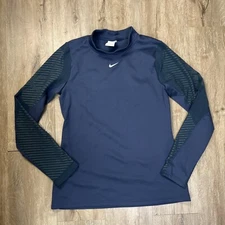 Nike Pro Womens Therma-Fit  ADV Long Sleeve Top Shirt Blue Large Running
