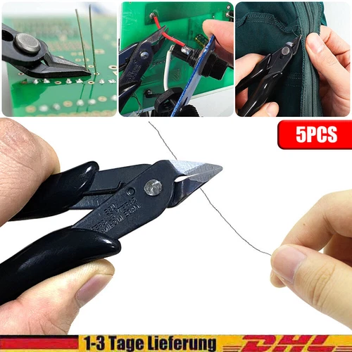 5/10x Seitenschneider klein mini Elektronik Zange Elektronikzange Schwarz