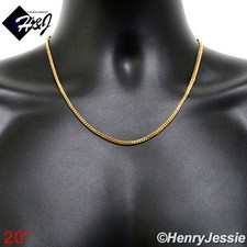 20"MEN Stainless Steel 2mm Gold Plated Franco Cuban Curb Box Chain Necklace N150