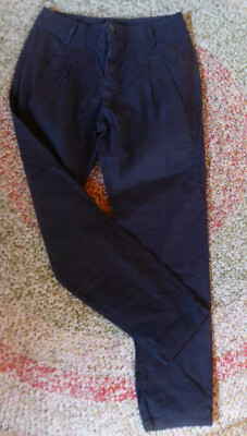 ZARA Basic Hose Chino Damen Gr. S 36/38 schwarz mit Taschen