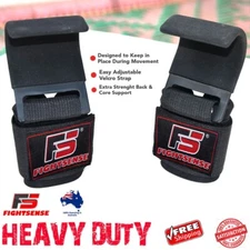 2 Pairs - Heavy-Duty WEIGHTLIFTING HOOKS for DEADLIFT STRAPS Power Wrist Support