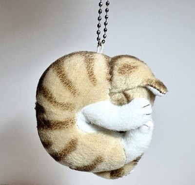 Nyanmonite 3 Cat  Mascot Keychain Brown Tabby SK Japan Gashapon Kawaii 3.1in