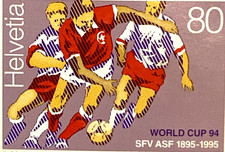 Vtg Helvetia Switzerland/Schweiz 1994 FIFA World Cup USA Stamp H. Schelbert 80¢