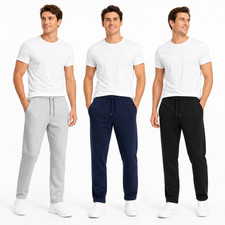 Mens Open Hem Fleece Joggers Casual Sweatpants Trousers Jogging Bottoms Only