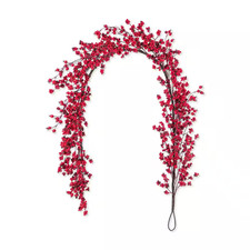 6Ft. Christmas Prelit Red Berries Garland