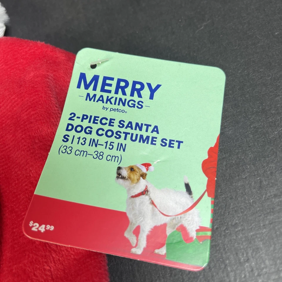 Disfraz de Papá Noel para perro Petco Merry Makings traje de felpa de 2 piezas con sombrero talla pequeña nuevo con etiquetas Foto 2 de 4