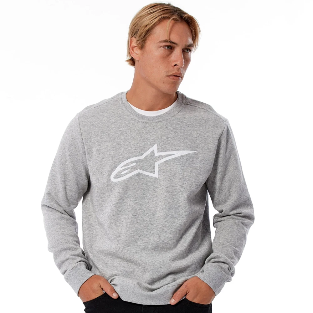 Sudadera Alpinestars Ageless Crew Gris Blanco-DESC