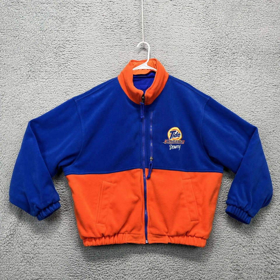 Chaqueta Tide Racing Vintage Para Hombre XL Reversible Con Capucha Downy Bordada Años 90 Foto 4 de 4
