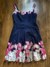 Nine West Spring Dress Size 12 Floral Sleeveless Scoop Neck Fit & Flare A-Line
