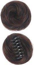 Labriciyon 1Pc Dark Brown Claw Clip Messy Bun Hair Piece 5.5 Inch,