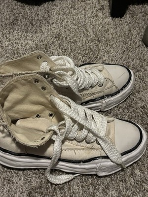 MMY A06FW702 Distressed White Canvas Men's Sneakers Lace Up Size