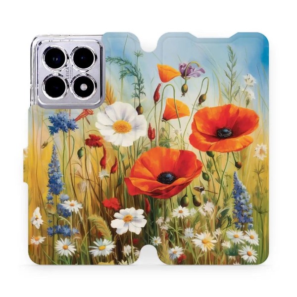 HandyhüLle Mit Klappe FüR Xiaomi 14T Mobiwear Case Cover Etui HüLle Wiesenblumen-image