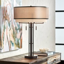Andes Modern Industrial Table Lamp 27 1/2" Tall Oil Rubbed Bronze for Bedroom