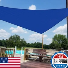 Windscreen4less 16x16x16 Triangle Sun Shade Sail UV Block Outdoor Canopy Blue