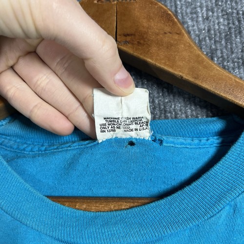 VINTAGE 70s Fruit of the Loom Pocket T Shirt Size XL Paint Splatter Distressed - Picture 9 of 14