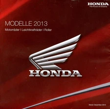 Motorcycle Honda brochure with models from 2013, unfolded approx. 60 x 83 cm Large