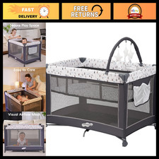 Portable Baby Playard with Bassinet, Travel Crib, Foldable Pack and Play